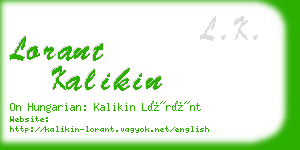 lorant kalikin business card